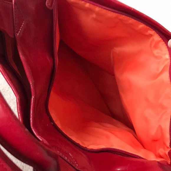 Red Leather Crossbody Brief - Picture 3 of 4